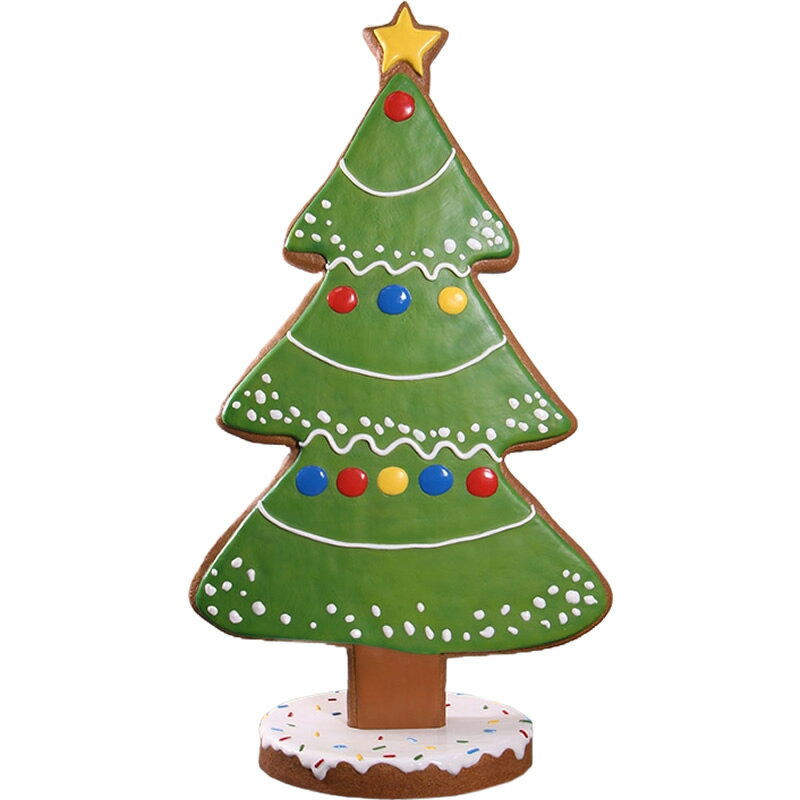 乐天商城 - FRPオブジェ クッキーのクリスマスツリー置物 玩具 お菓子 店舗 カフェ 喫茶店 レストラン 飲食店 インテリア イベント ディスプレイ 実物大 等身大 リアル 【whlny】