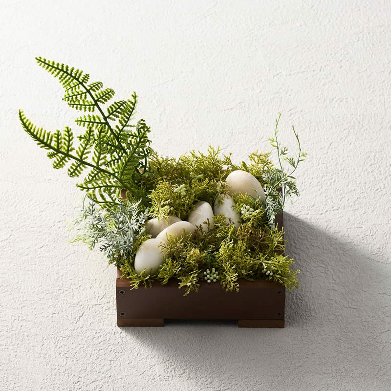 楽ポケ「箱庭シリーズ」石庭の森　白銀 送料無料置物 インテリア ディスプレイ リアル 【whlny】