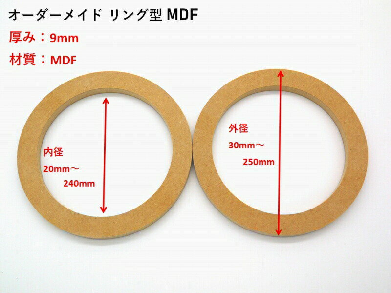 【オーダー寸法 リング型MDF】 9mm厚 自作 DIY用 工作 O型