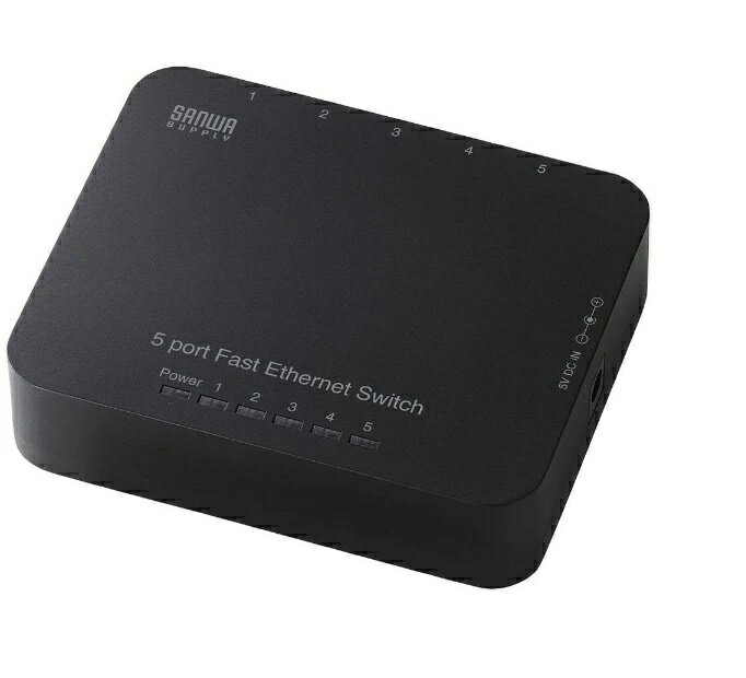 サンワサプライ SANWA SUPPLY スイッチングハブ(5ポート・ブラック)LAN ネットワーク HUB LAN-SWH5APN