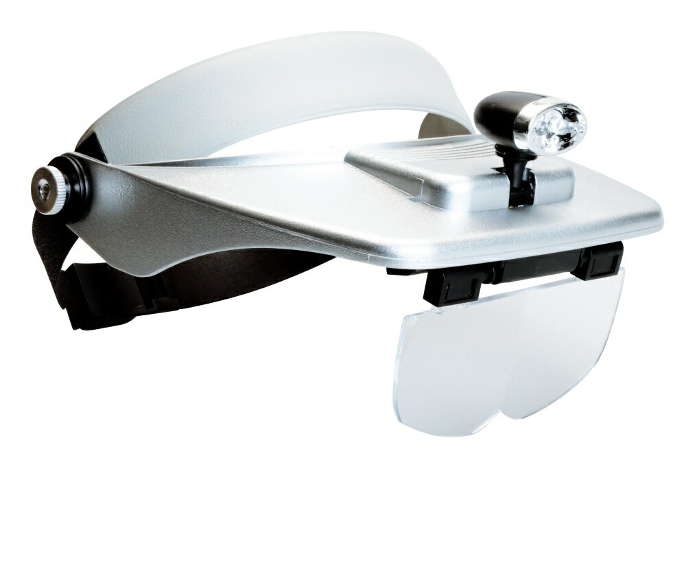 KENKO khd-50n 拡大鏡 ヘッドライト ルーペ ヘッドルーペ メガネ LED ライト 1.2倍 1.8倍 2.5倍3.5倍 角度調節 精密作業 シルバ...