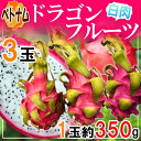 【送料無料】ベトナム産 ドラゴンフルーツ 白肉 3玉 1玉約350g