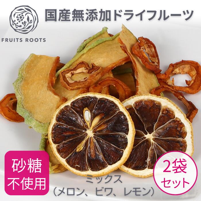 【11/11 23:59まで ポイント5倍】 【マツコの知らない世界で紹介】ドライフルーツ ミックス メロン ビワ レモン ×2袋 砂糖不使用 国産 無添加 ギフト対応可 お子様にも安心 フルーツルーツ fruitsroots