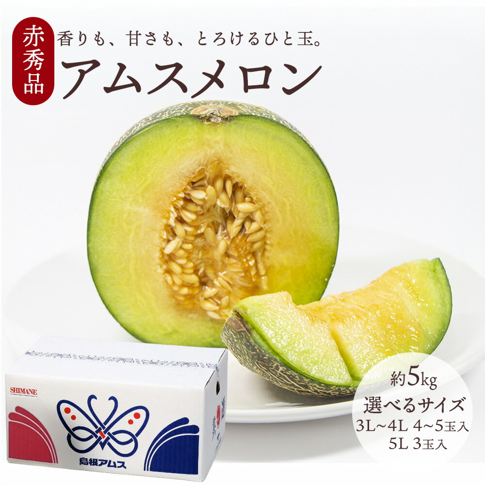 Rakuten - 【6月上旬より順次発送】ケース 箱売り 赤秀品 アムスメロン 島根 5kg 3L 4L 5L 幻のメロン めろん ギフト お中元 御中元 お祝い お供え 自宅用 お取り寄せ 【BO】 [アムスメロン（赤秀ケース）]