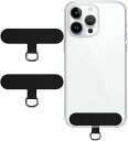 ショルダーストラップホルダー スマホ ショルダーストラップ穴 生地 ネックストラップ 外部落下防止 iPhone Android スマホアクセサリー 薄型 ワンピース 着脱簡単 破れ防止 丈夫な生地 全機種対応 (ブラック) 海外通販(3)