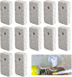 チンチラ 歯磨き 噛む石【12個入】小動物の大臼歯 ストーン 噛むおもちゃ ペット鉱物歯ぎしり石 長方形 歯磨き おもちゃ モルモット/ウサギ/チンチラの小さなペット用 海外通販