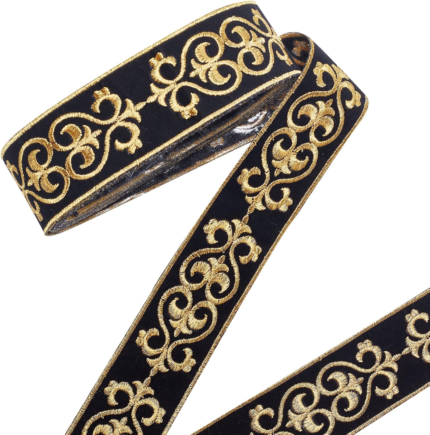 ジャカードリボン ソーイングクラフト 家の装飾 結婚式 片面刺繍織り リボン 生地トリム フリンジ ギフト包装 バッグストラップ アクセサリー装飾 ステージ衣装 幅4.6cm 海外通販