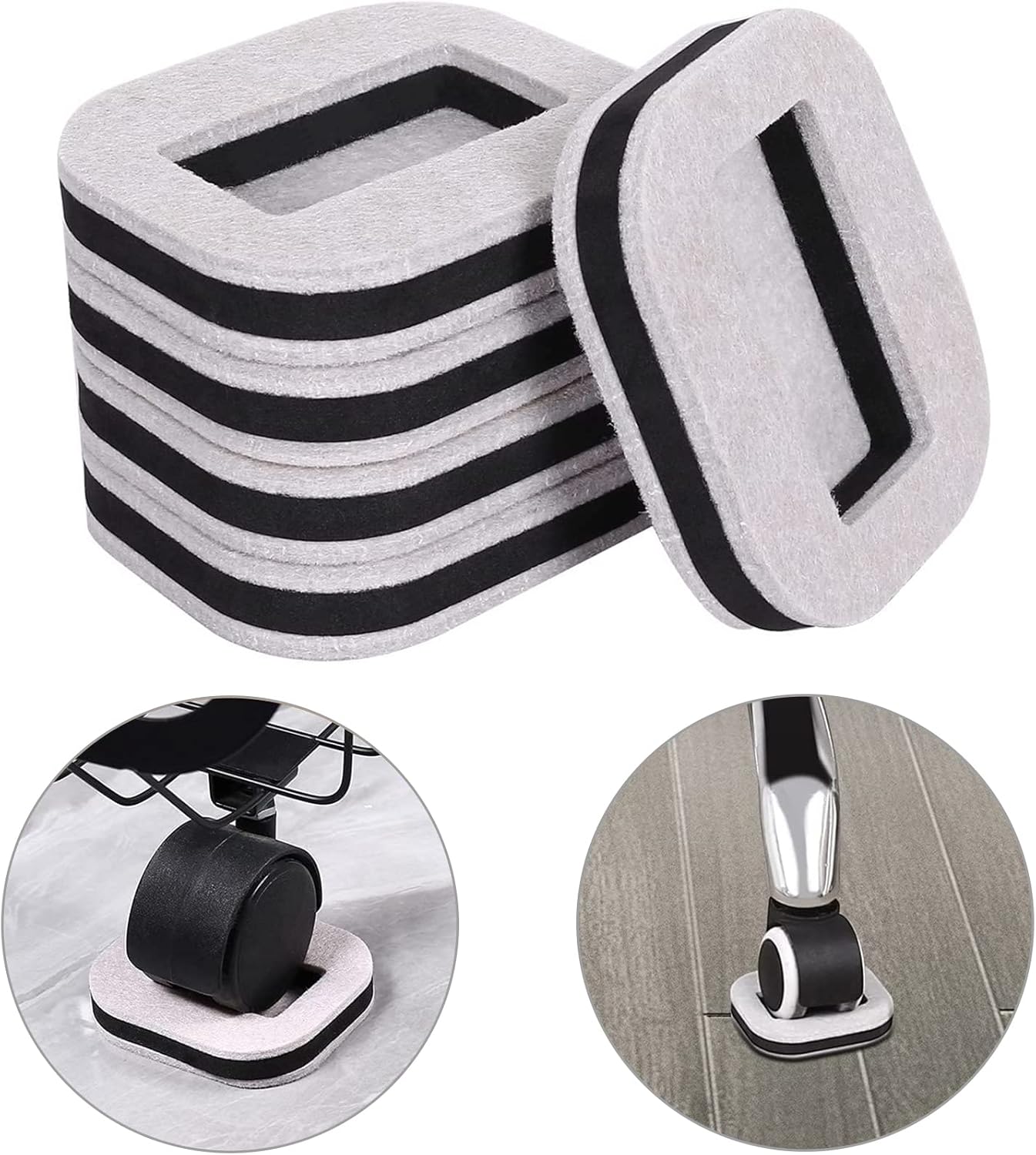 キャスター ストッパー キャスター 固定 フェルト 振動吸収 キズ防止 滑り止め キャスター床保護 高密度のフェルト 家具固定 防振パッド 5個セット (グレー) 海外通販