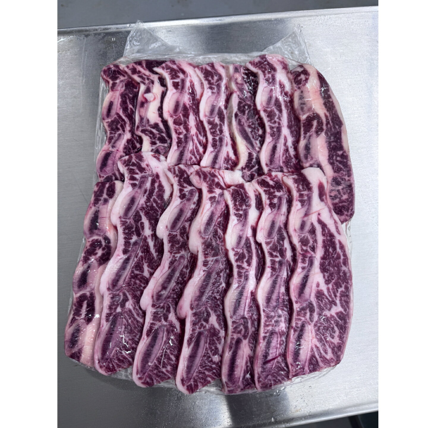 牛骨付きカルビ 骨付きBBQ 牛ショットリブ　アメリカ産牛 骨付き焼肉 US BEEF SHORTRIB BONE IN 8ミリカット 1KG 2