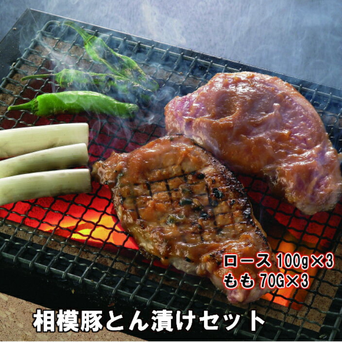 「肉の石川」相模豚とん漬け2種セット ロース100g×3枚＋もも70g×3枚 神奈川県産 化粧箱入り 冷凍 送料無料 産直 贈答 ギフト プレゼント お中元 お歳暮 敬老の日 母の日 父の日 誕生日 内祝い 結婚祝い 引っ越し祝い 相模豚 味噌漬け 1