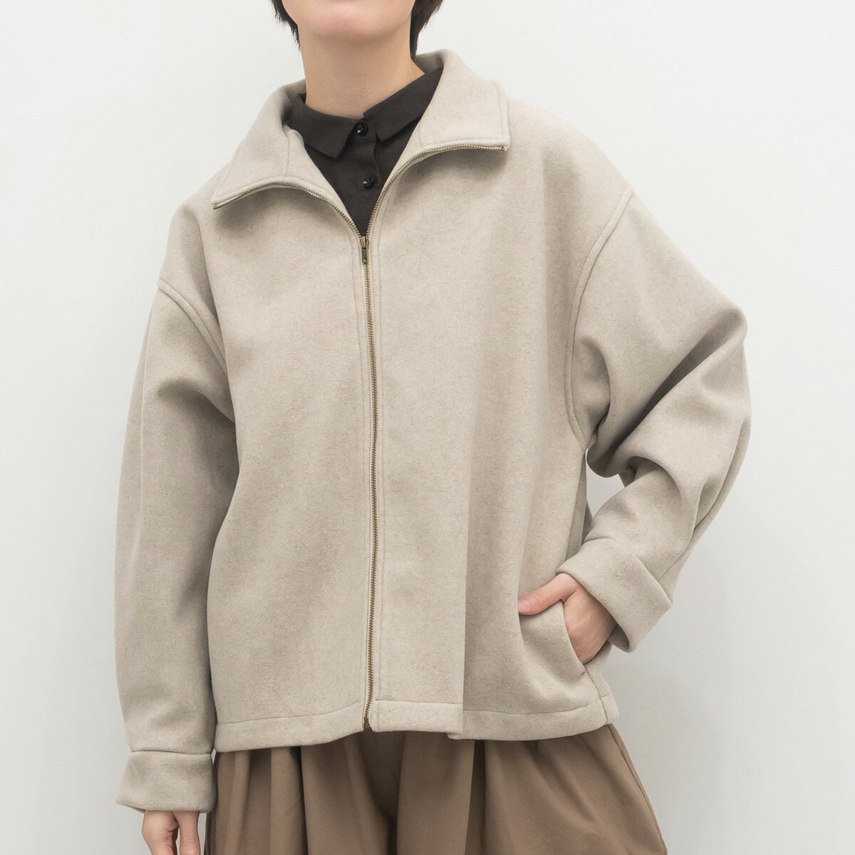 樂天商城 - 【SALE40%off】[公式ストア] SUN VALLEY サンバレー / ウール混ダブルフェイスジップアップジャケット