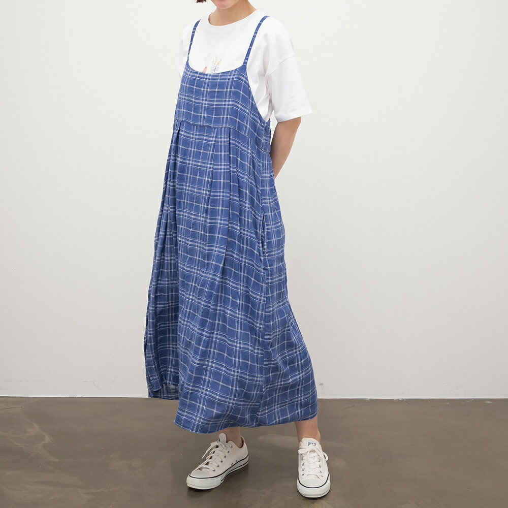 Rakuten - 【SALE50%off】[公式ストア] SUN VALLEY サンバレー / 綿麻 レーヨン 織柄 チェック キャミワンピース
