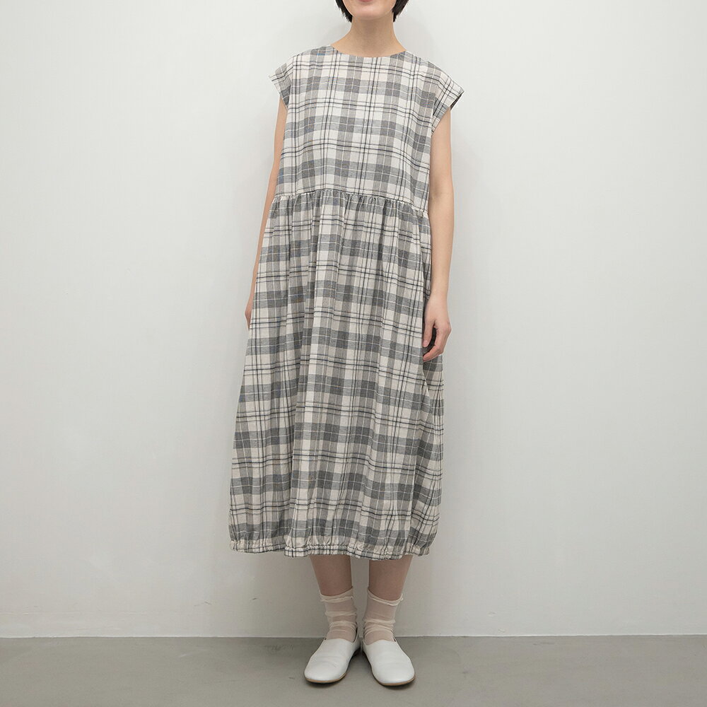 Rakuten - [公式ストア] SUN VALLEY サンバレー / 綿麻 平織 グレンチェック ・ ギンガム ・ 小花プリント ノースリーブ ワンピース