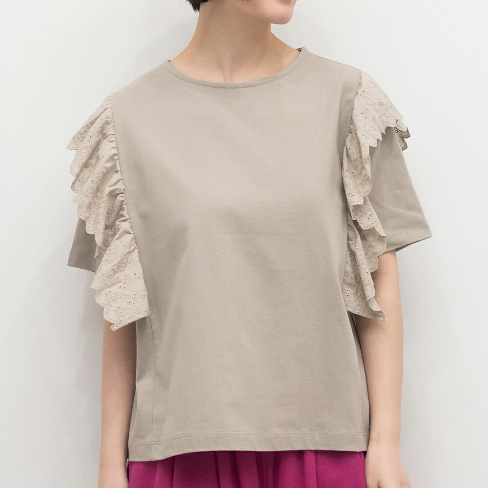 Rakuten - [公式ストア] SUN VALLEY サンバレー / コットン 天竺 レース フリル 付き Tシャツ