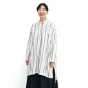 【SALE60%off】製品染め 配色 ドビー ストライプ ヘンリー チュニック 【TK224240】【tukuroi ツクロイ】