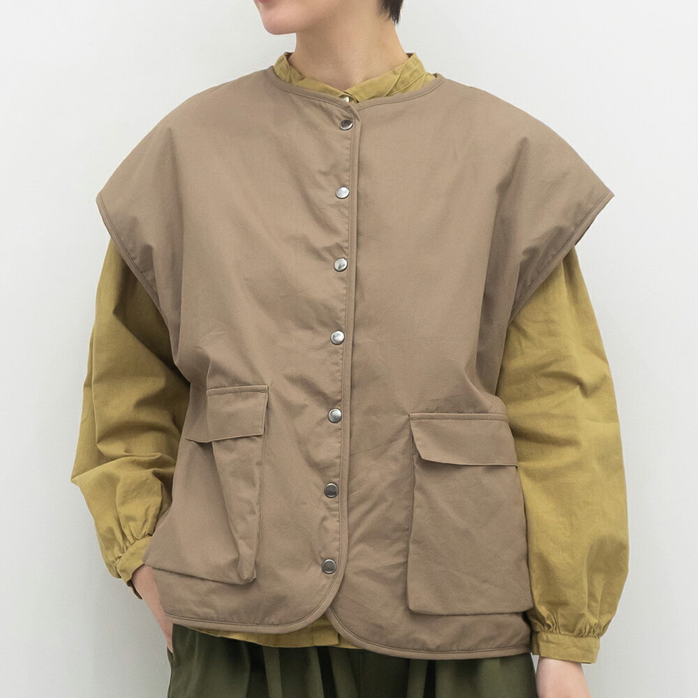 [SALE40%off][공식 스토어] tukuroi by SUN VALLEY 츠쿠로이/코튼 말포 피치 기모 × 뒤 플리스 리버시블 베스트