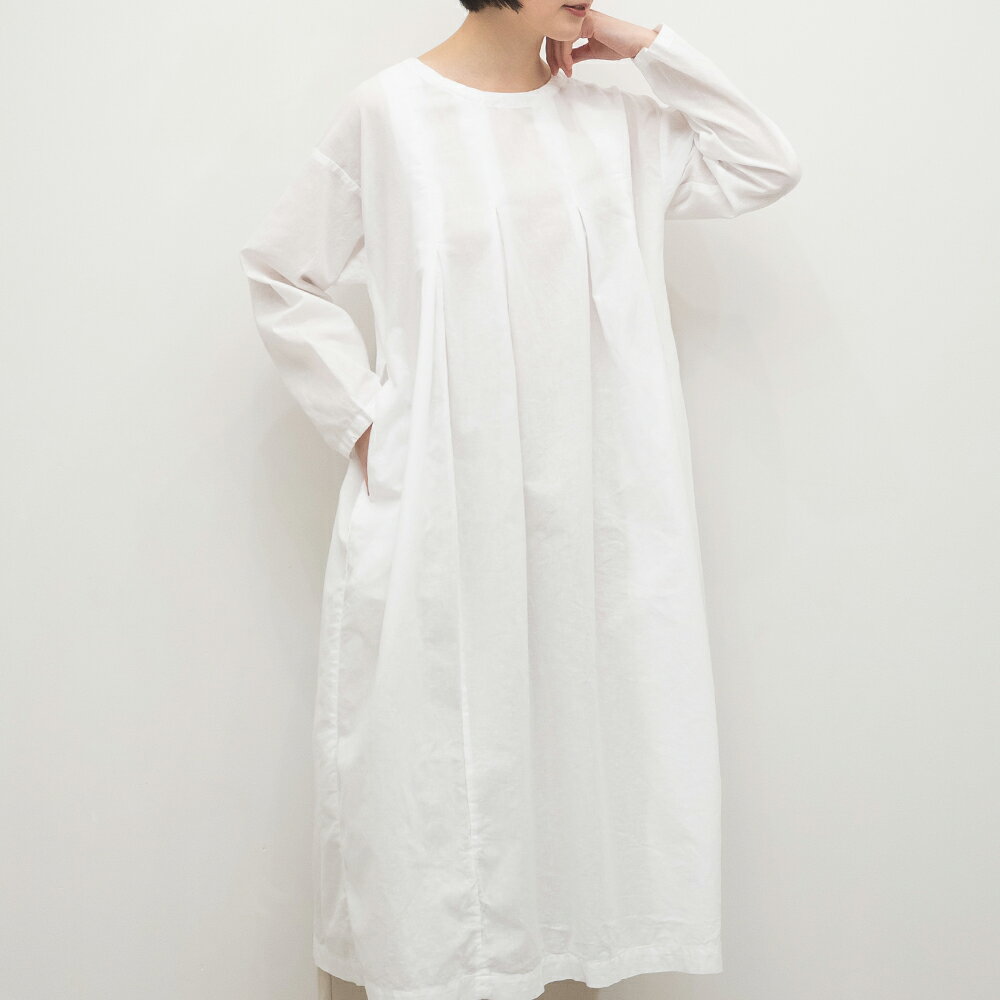 Rakuten - [公式ストア] tukuroi by SUN VALLEY ツクロイ / 製品染め 綿麻 平織 タック ワンピース