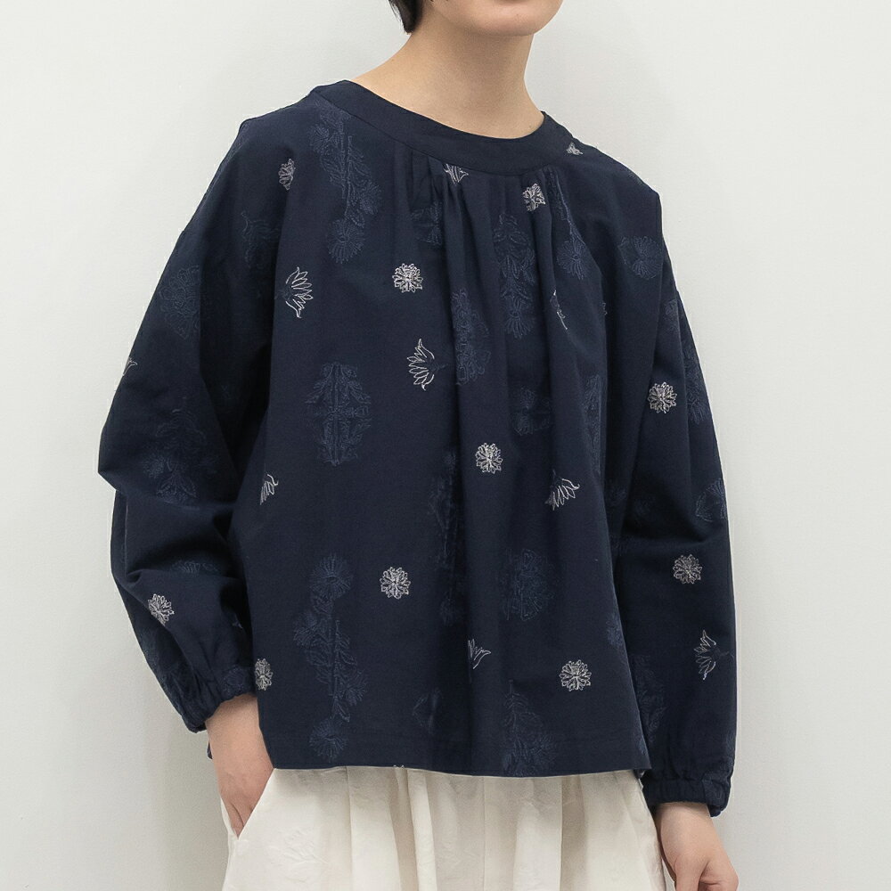 樂天商城 - [公式ストア] tukuroi by SUN VALLEY ツクロイ / 綿麻 平織 総柄 刺繍 クルーネック プルオーバー