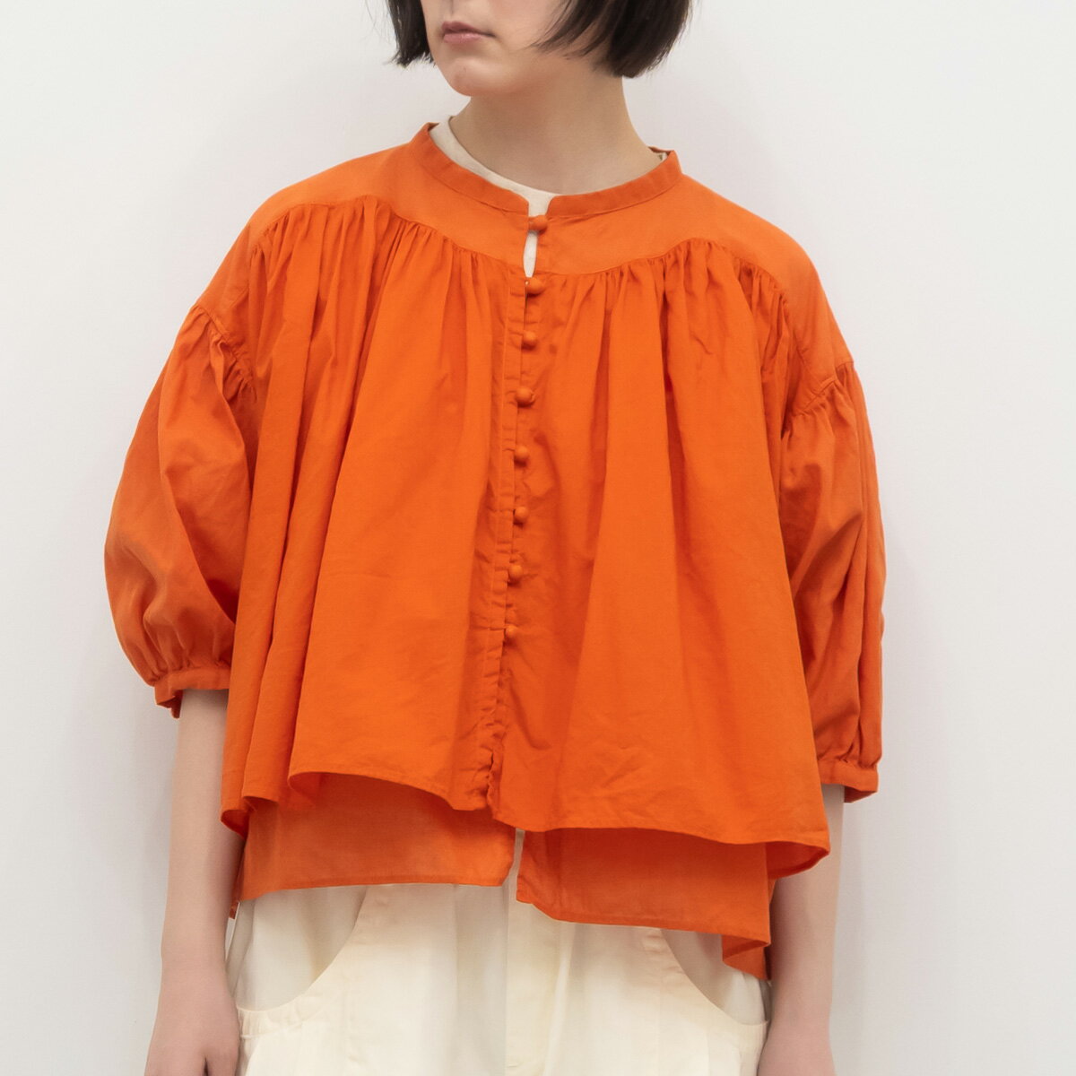 樂天商城 - [公式ストア] tukuroi by SUN VALLEY ツクロイ / 製品染め 綿麻 平織 ボリューム ブラウス