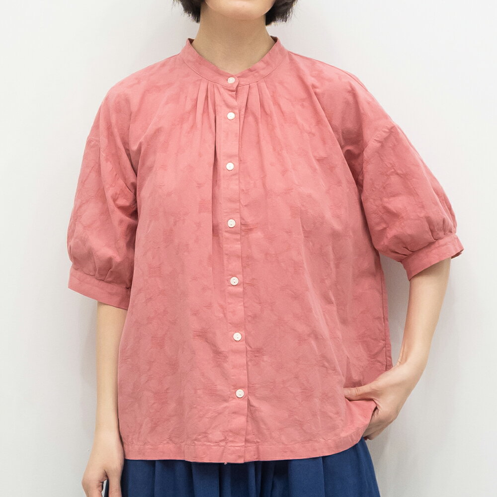 Rakuten - [公式ストア] tukuroi by SUN VALLEY ツクロイ / 製品染め コットン ジャカード スタンドカラー ブラウス