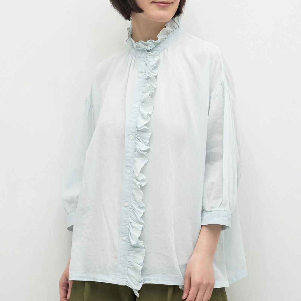 Rakuten - [公式ストア] tukuroi by SUN VALLEY ツクロイ / 2oz コットン ガーゼ デニム フリルシャツ