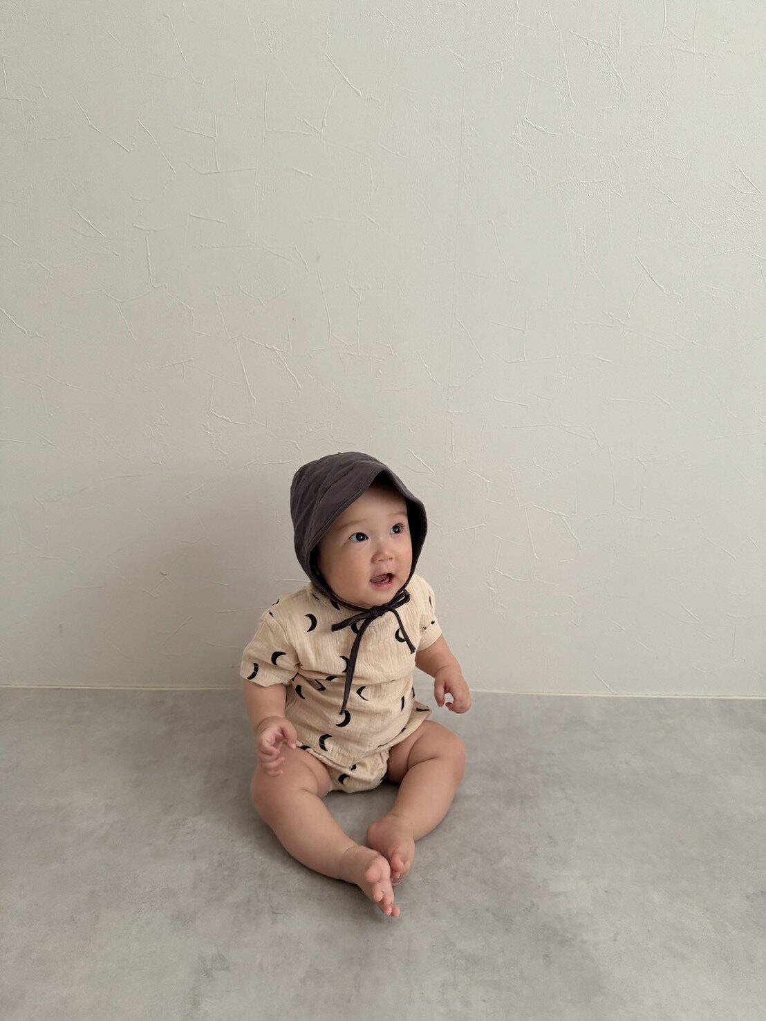 ガーゼセットアップ ベビーパジャマ ガーゼパジャマ ムーン柄 月柄 海外子供服 赤ちゃん 子ども服 2