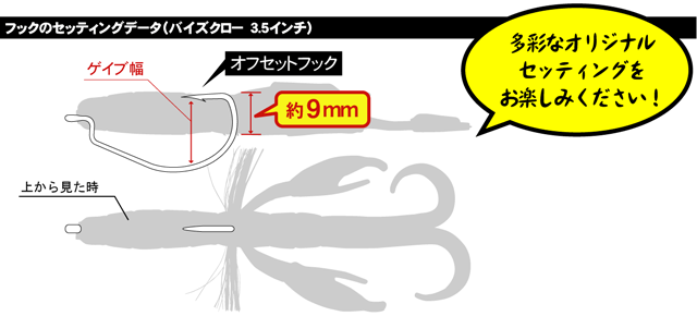 ベイトブレス バイズクロー 3.5" (2トーンカラー) B39 ブラックブルー/ブルー 【ブラックバス用】【ワーム】【3.5インチ】