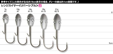 【ジグヘッド】 がまかつ レンジスイマー RANGE SWIMMER リバーシブル(REVERSIBLE) フックサイズ【#1/0】 (14g/18g)