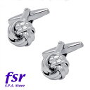 カフス カフリンクス シルバー ノット 結び目 Silver系 専用BOX付き ECF-5124