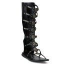PLEASER【取り寄せ】プリーザー・フロントバックルサンダル/品番:ROMAN-15/ROMAN15/シューズ/衣装/メンズ/サイズ/靴/男性/用/メンズ/シューズ/舞台衣装/仮装/背面ファスナー/ローマ/ギリシャ/コスプレ/ジェンダーレス/大きいサイズ/フェイクレザーブラック/合皮黒(4)