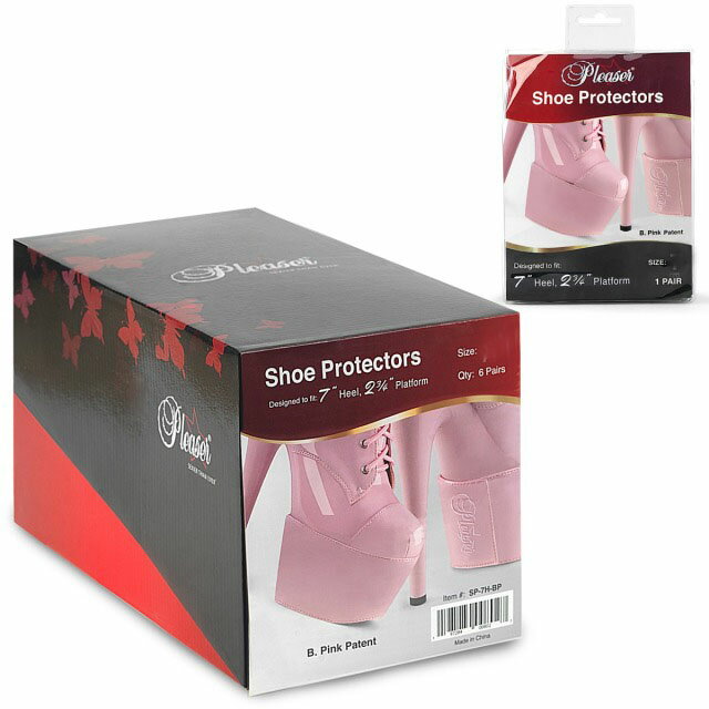 PLEASER Shoe Protectors 6 Pairs Per Box Designed to Fit & Protect 7" Heel, 2 3/4" Platform Pleaser Shoes, Concealed Hook...