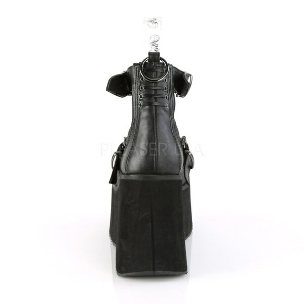 DEMONIA【取り寄せ】デモニア・デュアルバックルストラップ厚底パンプス/品番:KERA-12/KERA12/11cmソール/厚底靴/厚底シューズ/モッズ/ゴスロリ/シューズ/ゴシック/パンク/原宿系/レディース/大きいサイズ/靴/フェイクレザーブラック/黒