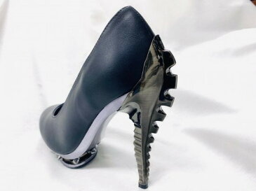 Hades footwear・ヘイディーズ【即納】本革パンプス・プレデター/品番:PREDATOR/12cmヒール/衣装/ドレス/キャバ嬢/スチームパンク/ハイブランド/イベント/二次会/レディース/ハイヒール/デザインヒール/レザーブラック/本革黒