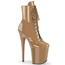 PLEASER【取り寄せ】プリーザー・フラミンゴ厚底ショートブーツ/品番:FLAMINGO-1020/FLAM1020/20cmヒール/ポールダンス/ダンス/衣装/ピンヒール/エナメルブーツ/レディース/編み上げブーツ/レースアップ/レディース/エナメルブーツ/ハイヒール/エナメルトフィー(タフィー)