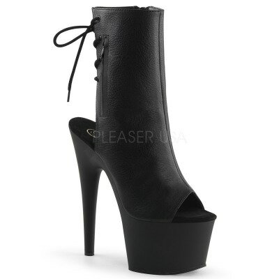 樂天商城 - PLEASER【取り寄せ】プリーザー・オープントゥー厚底フェイクレザーブーツサンダル/品番：ADORE-1018/ADO1018/17cmヒール/衣装/コスプレ/レディース/シューズ/厚底靴/ポールダンス/ダンス/US5からUS14サイズ迄/フェイクレザーブラック/黒