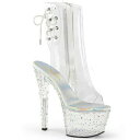 PLEASER【取り寄せ】プリーザー・ラインストーン厚底クリアブーツサンダル/品番:STARDANCE-1018C-7/STDANCE1018C-7/17cmヒ...