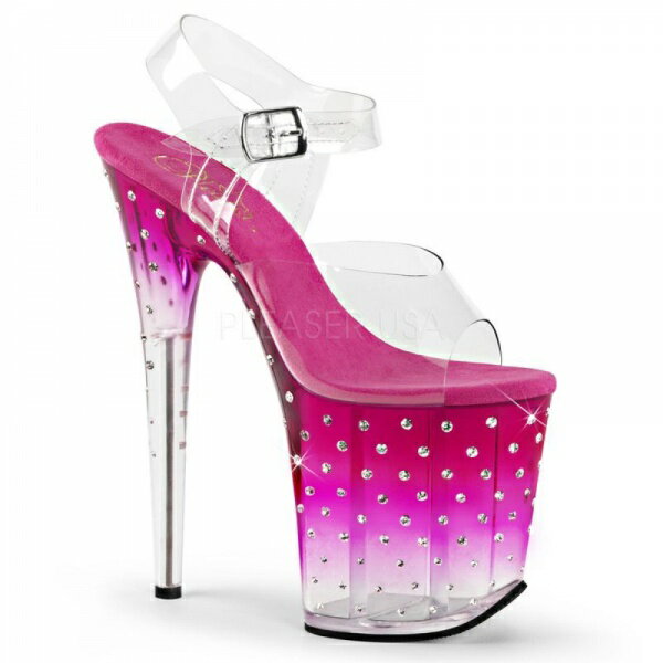 PLEASER【取り寄せ】プリーザー・品番:STARDUST-808T/STDUS808T/グラデーションラインストーン厚底クリアサンダル/ピンク PLEASER【取り寄せ】プリーザー・品番:STARDUST-808T/STDUS808T/グラデーションラインストーン厚底クリアサンダル/ピンク