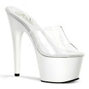 PLEASER【取り寄せ】プリーザー・アドーア厚底ミュール/品番:ADORE-701/ADO701/17cmヒール/18cmヒール/ドレス/キャバ嬢/ポールダンス/衣装/ピンヒール/レディース/ハイヒールサンダル/レディース/ミュールサンダル/サイズ展開豊富/コスプレ/撮影会/靴/ホワイト/白(4)
