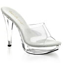 PLEASER【取り寄せ】プリーザー・カクテル厚底ミュール/品番:COCKTAIL-501/CTAIL501/12cmヒール/ドレス/衣装/キャバ嬢/ハイヒール/ピンヒール/ダンス/レディース/クリアヒール/クリアサンダル/クリアミュール/コンテスト/コスプレ/撮影会/サイズ展開豊富/クリア/透明