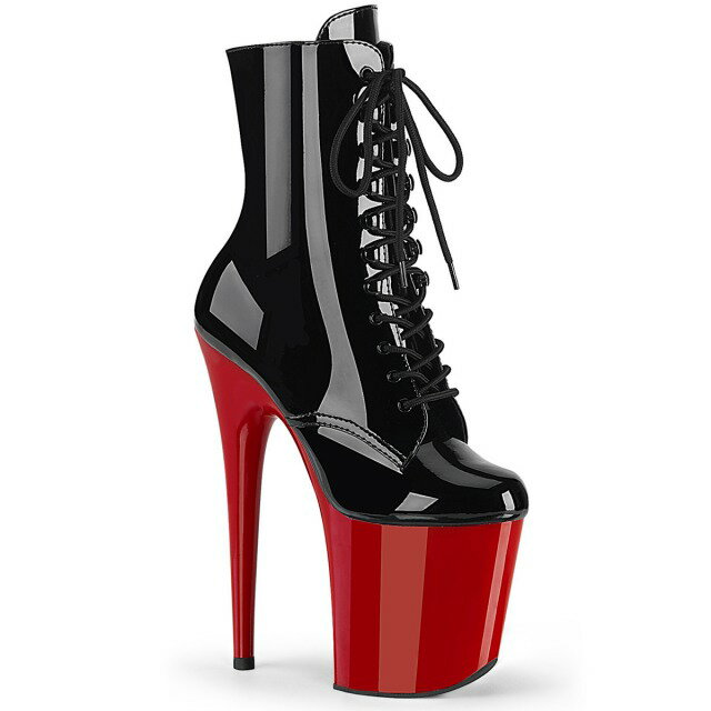 Pleaser 取り寄せ プリーザー フラミンゴ厚底ショートブーツ その他 品番 Flamingo 10 Flam10 cmヒール ブーツ ダンスシューズ ダンス レディース靴 衣装 ポールダンス 女王様 靴 ピンヒール ハイヒール 女装 男性用 大きいサイズ エナメルブラック レッド 黒 赤