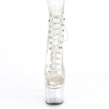 PLEASER【取り寄せ】プリーザー・厚底ショートクリアブーツ/品番:ADORE-1020C/ADO1020C/17cmヒール/小さいサイズ/大きいサイズ/レディー/衣装/コスプレ/パーティー/ピンヒール/ハイヒール/ポールダンス/ダンス/透明靴/クリア