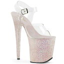 PLEASER【取り寄せ】プリーザー・グリッターフラミンゴ厚底サンダル/品番:FLAMINGO-808LG/FLAM808LG/20cmヒールダンスシューズ/ダンス/衣装/ドレス/ストラップサンダル/ポールダンス/キャバ嬢/靴/ピンヒール/グリッターサンダル/レディース/オパール/ホワイトパール/白(4)