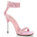 PLEASER【取り寄せ】プリーザー・シックラインストーンアンクルストラップサンダル/品番:CHIC-40/CHIC40/11cmヒール/ドレス/シングルソール/レディース/ダンス/エレガント/衣装/発表会/キャバ嬢//靴/ワイドアンクルストラップ/バックジッパー/サンダル/ベビーピンク