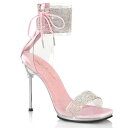 PLEASER【取り寄せ】プリーザー・ラインストーンアンクルストラップサンダル/品番:CHIC-47/CHIC47/11cmヒール/ドレス/メタルヒール/レディース/ダンス/エレガント/衣装/発表会/シューズ/キャバ嬢//靴/ワイドアンクルストラップ/バックジッパー/サンダル/ベビーピンク(4)