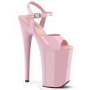 PLEASER【取り寄せ】プリーザー・プラットフォーム厚底エナメルサンダル/品番:INFINITY-909/INF909/23cmヒール/ドレス/キャバ嬢/ポールダンス/ダンス/衣装/ピンヒール/ハイヒール/レディース/アンクルストラップサンダル/小さいサイズ有り/コスプレ/エナメルベビーピンク