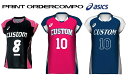 アシックスASICSバレーボール≪女性用≫「フレンチスリーブプリントオーダーコンポゲームシャツ」PA29