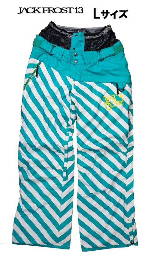 ★訳ありの理由 出品漏れのためデッドストックになってた商品です。 後ろ右太ももの辺りに数か所、薄いシミがあります。 （7番目の画像） ノークレームノーリターンでお願い致します。 ◆品番/ JFP93602 ◆カラー/ 555Pミント ◆サイズ /L 　ウエスト 82cm、股下 80cm ◆素材/ 　表地：ポリエステル100％（ポリウレタンコーティング加工） 　裏地：ポリエステル100％ ◆耐水圧/ 10,000mm ◆生産国/ 中国 ボードウエア スノボー ボーダー ズボン ウインタースポーツ アウトドア ゲレンデ 男性 大人 ミントグリーン 縞模様 しましま ストライプ