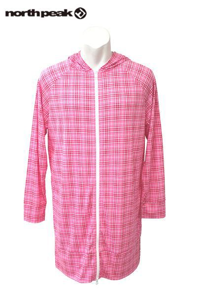 ノースピークNORTH PEAK 男女兼用スノーボードロング丈(トールサイズ)パーカー「LONG PARKA」ピンク/ホワイト