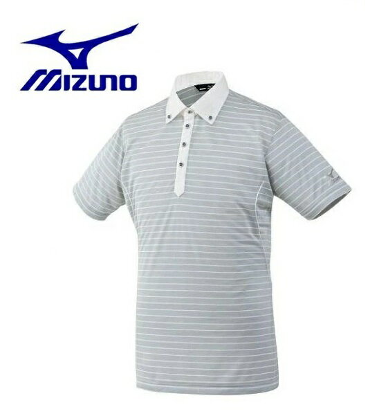 ≪역 있음≫미즈노 MIZUNO 맨즈 골프 웨어 [경량 보더 무늬 반소매 셔츠]52JA401405