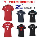 ≪3ヶ所マーク付き≫mizunoミズノジュニア /メンズ/レディース/ユニセックス 　バレーボール ユニフォーム「半袖ゲームシャツ」 V2MA2113